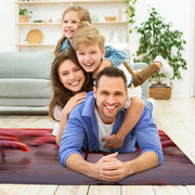 Bright sitting room setting featuring the sunset flamingo wildlife art area rug - thumbnail image 6 of 7