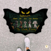 Custom Halloween Dog Doormat with Pumpkin and Bat Details - Style #2