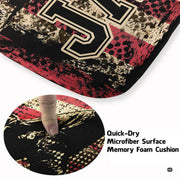 Close-up view of the soft microfiber surface, catcher gear silhouette, and distressed flag texture - thumbnail image 3 of 8