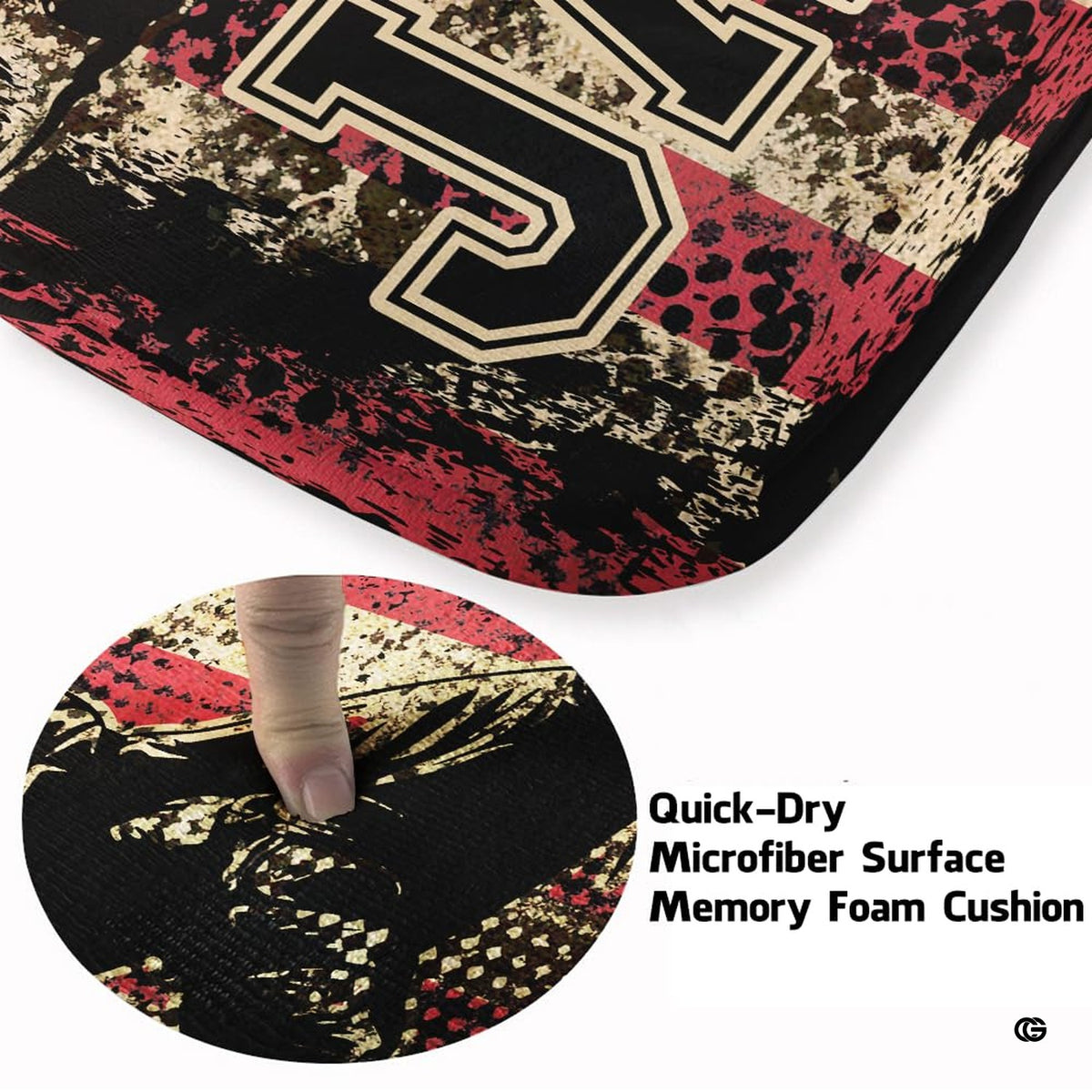 Close-up view of the soft microfiber surface, catcher gear silhouette, and distressed flag texture - image 3 of 8