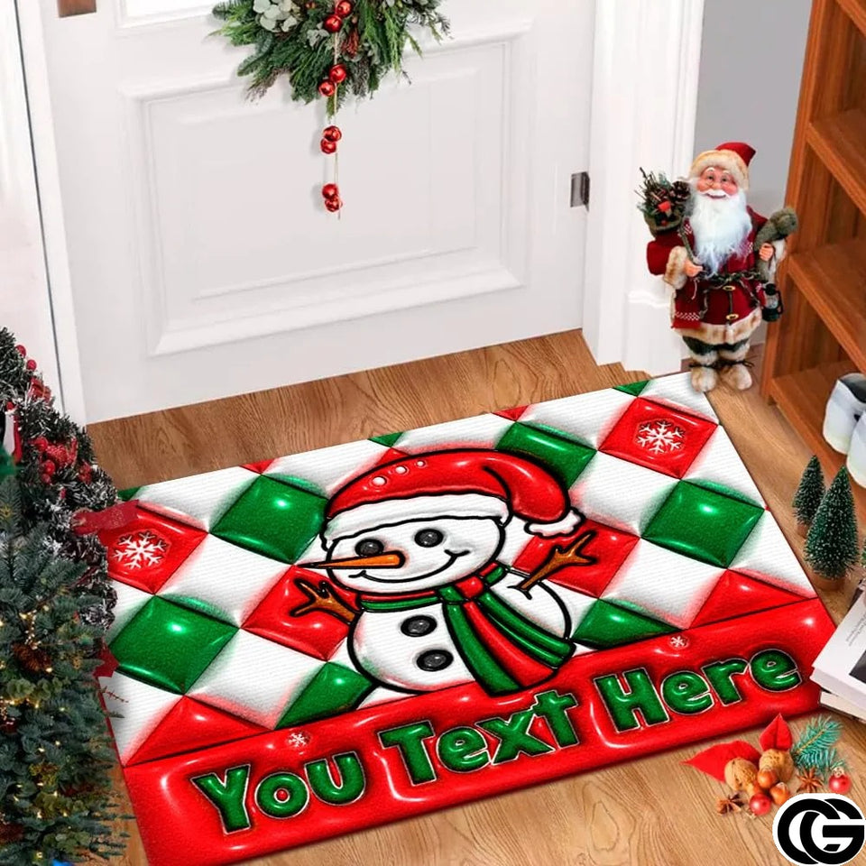 Personalized Christmas Doormat with Family Name and Address