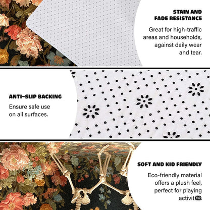 Size proportion guide showing small 3x5, medium 4x6, and large 5x8 area rug dimensions - thumbnail image 4 of 8