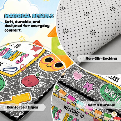 Custom Composition Notebook Classroom Rug for Kids
