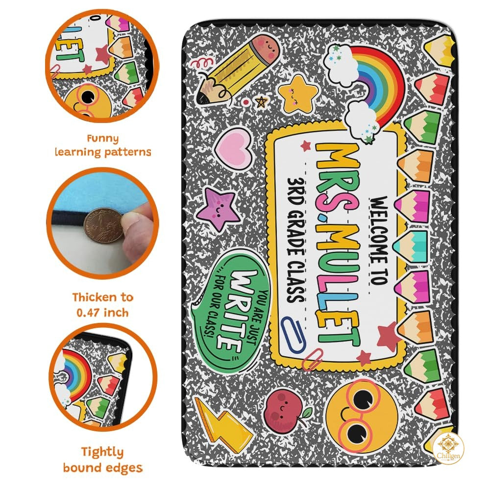 Custom Composition Notebook Classroom Rug for Kids