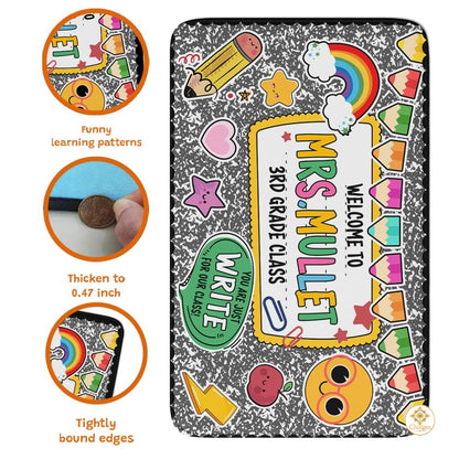 Custom Composition Notebook Classroom Rug for Kids