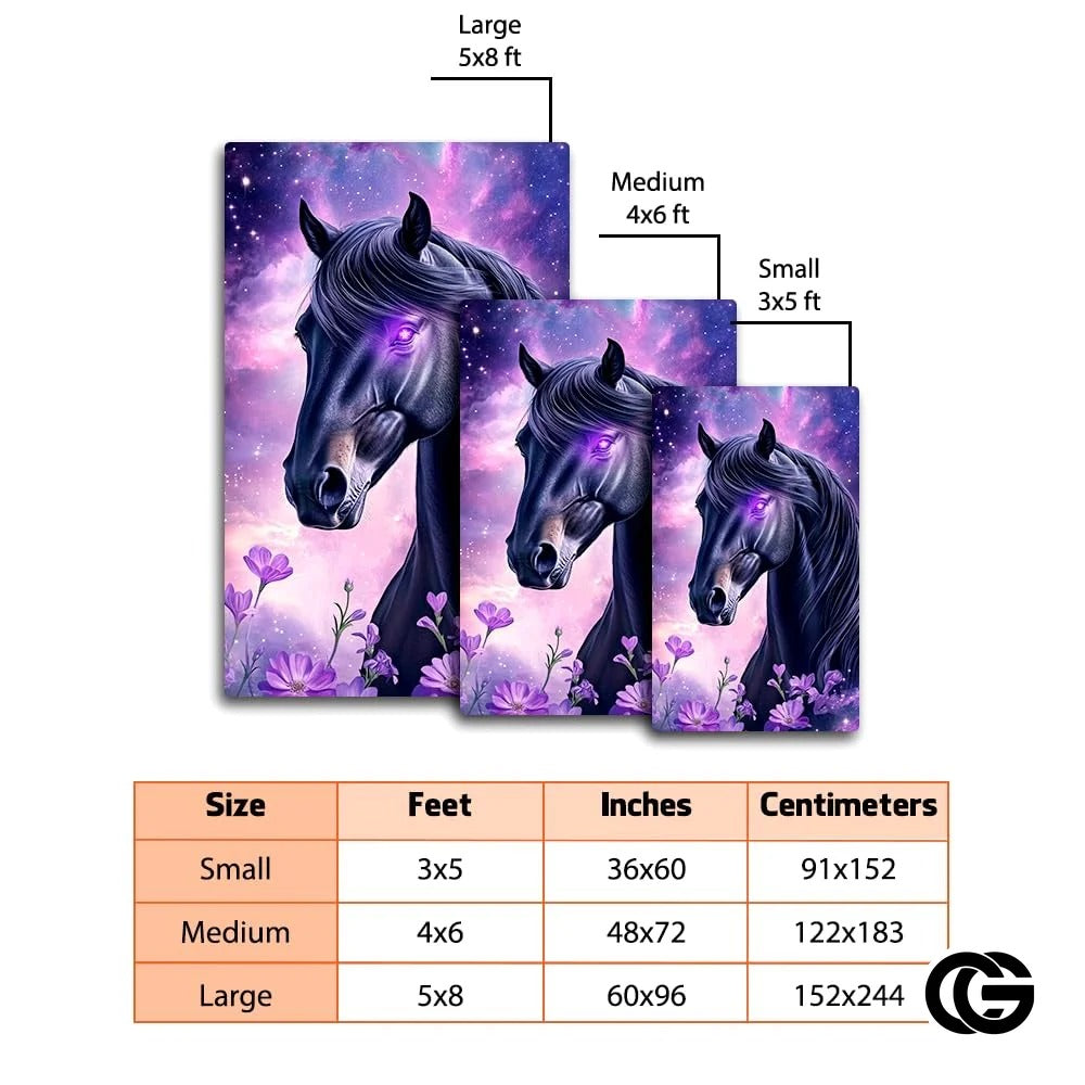 Custom Running Horse Area Rug for Living Room and Bedroom