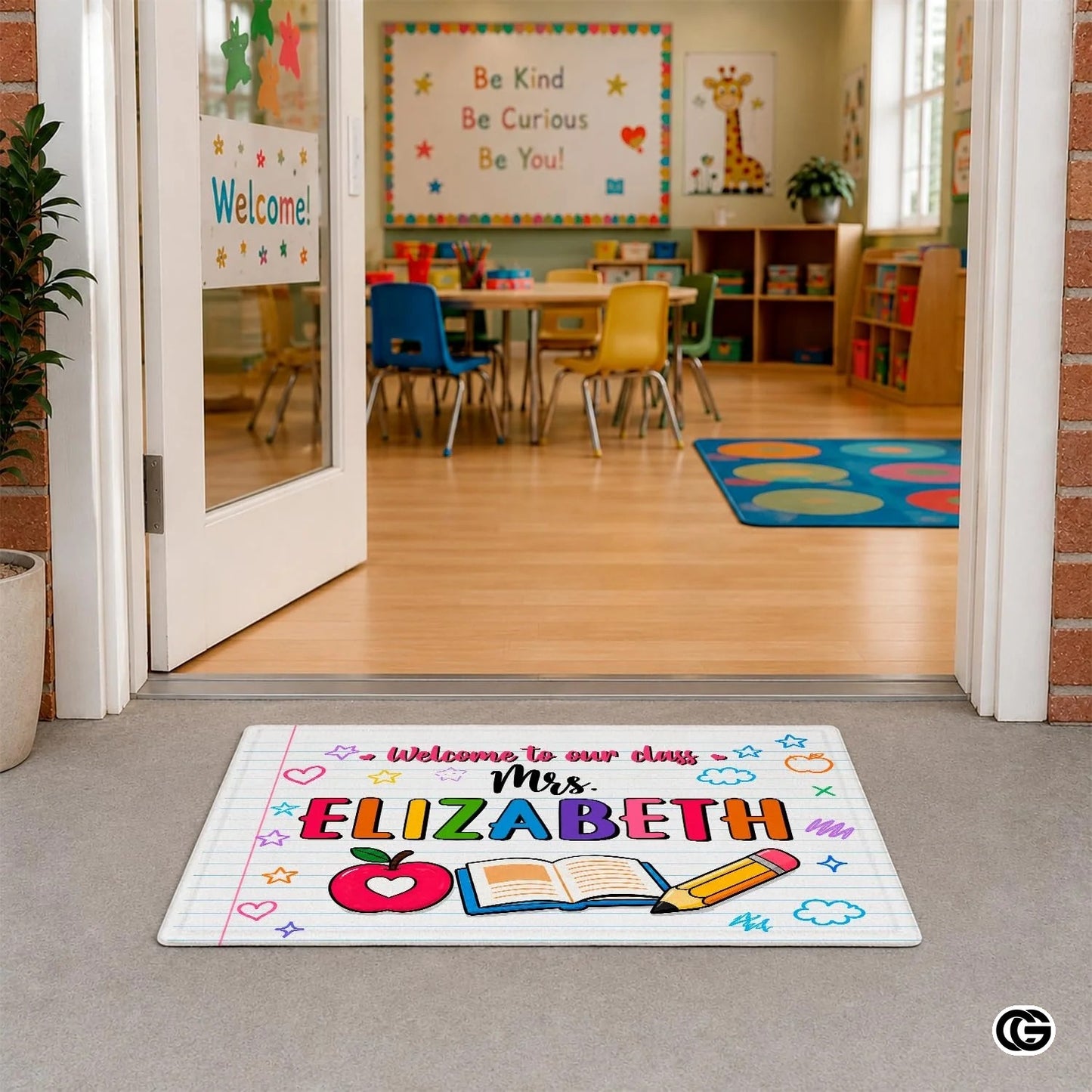 Personalized Classroom Welcome Mat with Custom Teacher Name