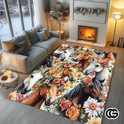 Custom Running Horse Area Rug for Living Room and Bedroom