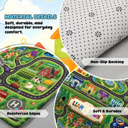 Custom Road Map Welcomemat with Kids Street and Car Play Design - Map 7