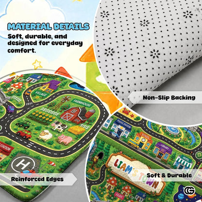 Custom Road Map Welcomemat with Kids Street and Car Play Design - Map 7