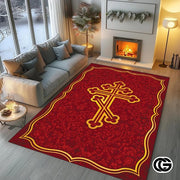 Personalized Orthodox Welcome Mat with Cross and Eagle