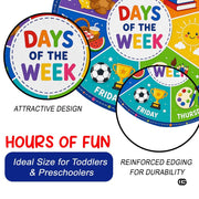 Wheel of Feelings and Emotions Round Rug, Educational Mental Health Rug for Classroom, Educational Animal Shape School Mat, Back to School Gift (Days of Week)