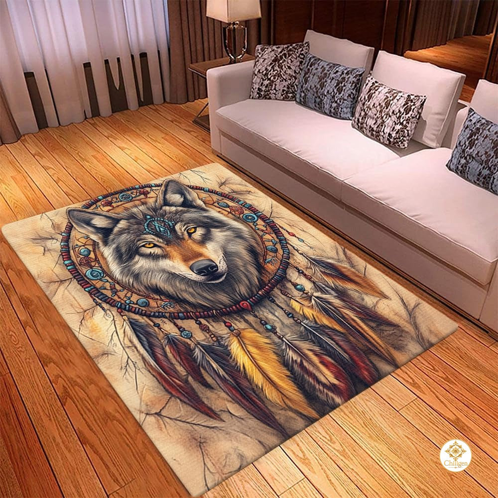 Custom Galaxy Wolves Welcome Mat for Entryway and Living Room