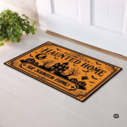 Halloween Door Mat Outdoor, Custom Spooky Welcome Mat with Black Cat and Pumpkin, Fall Front Door Mat for Porch Entryway Decor #1