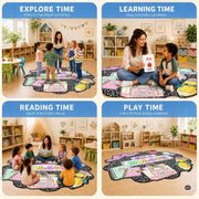 Personalized Composition Notebook Classroom Shaped Rugs for Kids (A01) | Custom Pennant Flag Carpet for Reading Corner, Non-Slip Apple Shape Rug Mat, Classroom Decor, Back To School Gift