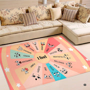 Circular emotion chart area rug showing expressive mood slices and distinct outer borders. - thumbnail image 9 of 9