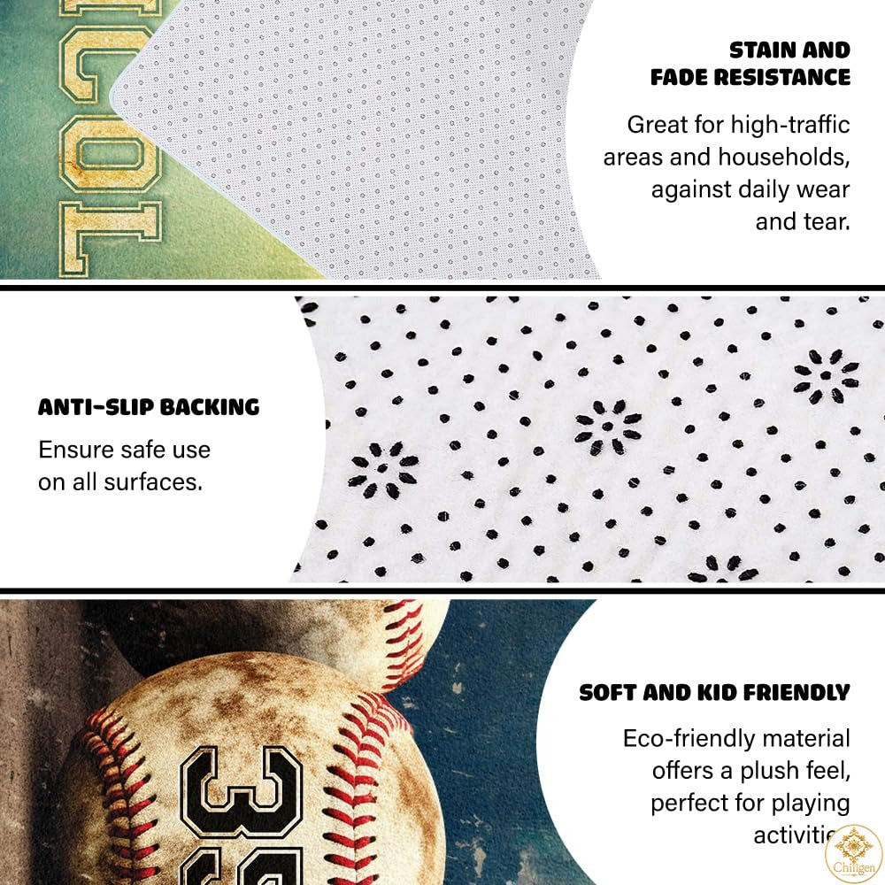 Baseball Area Rug