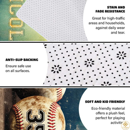 Baseball Area Rug