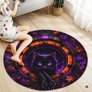 Custom Halloween 3D Optical Illusion Round Rug Skeleton Horror Area Rug (1, #14)