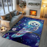 Room decor scene presenting the night owl carpet beneath contemporary wooden furnishings. - thumbnail image 7 of 8