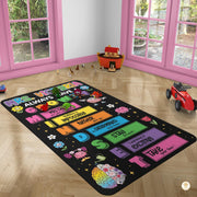 Custom Welcome Mat with Notebook Design and Teacher Name