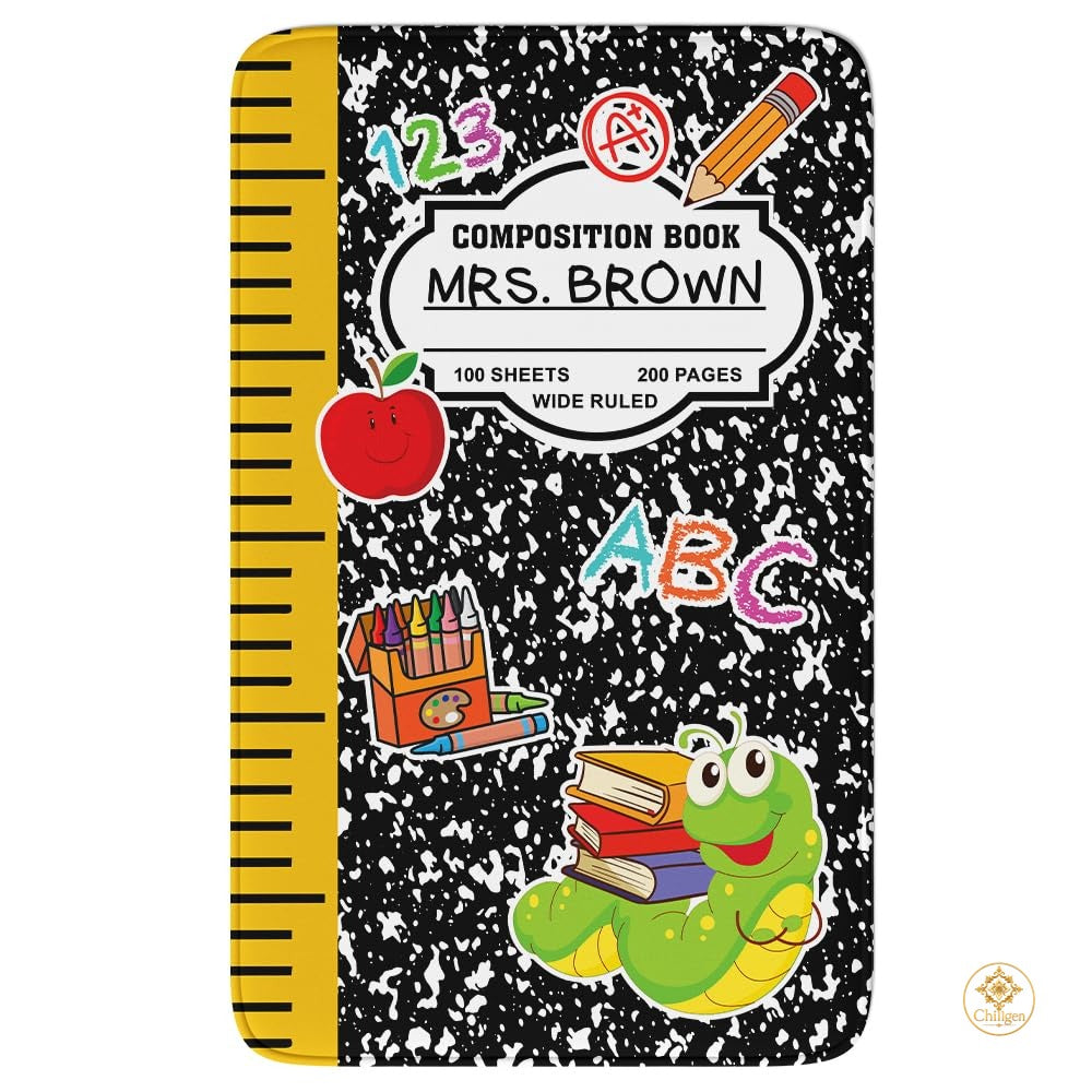 Custom Composition Notebook Welcome Mat for Kids and Classroom - A+ Style / 2' x 3' (Rectangular)