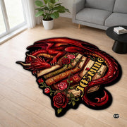 Custom Dragon Shaped Area Rug, Personalized Library Western Dragon Shaped Floor Mat Book Rug, Non-Slip Reading Room Carpet for Living Room, Bedroom, Dorm, Kids Room, Fans Lover (D1)