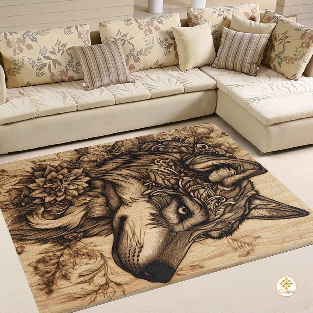 Custom Galaxy Wolves Welcome Mat for Entryway and Living Room - Wolf-ds03