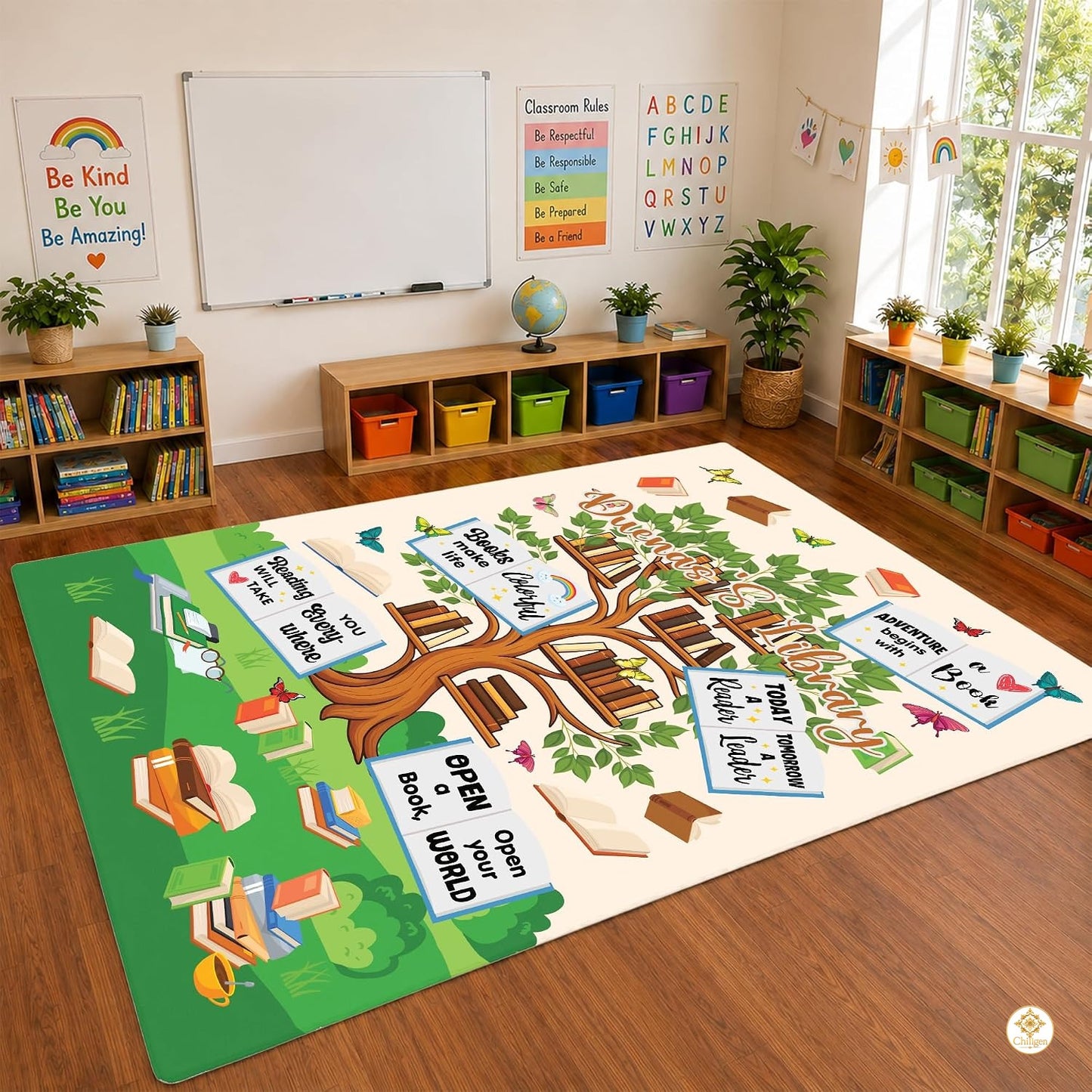 Custom Reading Tree Welcome Mat for Kids and Teachers
