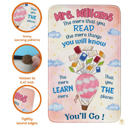 Custom Welcome Mat with Notebook Style and Teacher Name