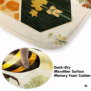 Close-up view of the soft microfiber surface, geometric hexagon tiles, and floral motifs - thumbnail image 3 of 8