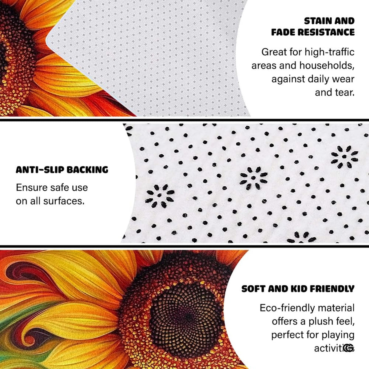 Yellow floral area rug styled under a dining table, introducing bright decorative color harmony. - image 6 of 7