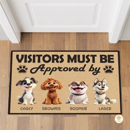 Personalized Dog Welcome Mat with Custom Text and Non Slip Backing - Style #3