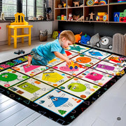 Overhead layout view of the rectangular geometric shapes classroom area rug - thumbnail image 7 of 9
