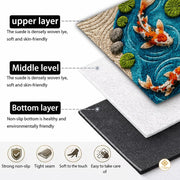Custom Koi Fish Welcome Mat with 3D Pond and Lotus
