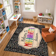 Custom Notebook Welcome Mat for Kids and Classroom - Galaxy Style D02 / 2' x 3' (Rectangular)