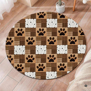 Custom Dog Paw Round Rug Patchwork Area Rug for Pet Lovers (1, A5)
