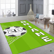 Overhead layout view of the rectangular green soccer field sports area rug - thumbnail image 6 of 7