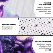 Living room setting featuring glowing purple dragon area rug as central art piece. - thumbnail image 4 of 7