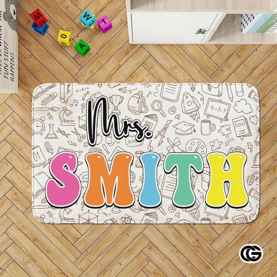 Custom Composition Notebook Rug for Classroom and Bedroom - Classroom Vintage Style / 2' x 3' (Rectangular)