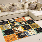 Infographic detailing the anti-slip dotted backing and durable edge stitching of the rug - thumbnail image 4 of 5