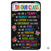 In our class we are a team chalkboard rectangular area rug on black. - thumbnail image 1 of 7