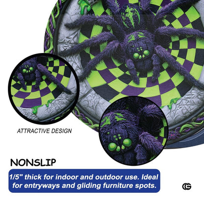 Custom Halloween 3D Effect Optical Illusion Spooky Round Rug (D6)