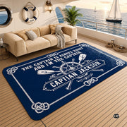 Custom Boat Rug, Personalized Welcome Aboard Mat with Boat Name, Nautical Area Rug for Deck, Entryway or Floor, Anchor Marine Decor, Boating Gift (Boat Rug 08)