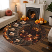 Personalized Halloween 3D Optical Illusion Ghost Round Rug (A08)