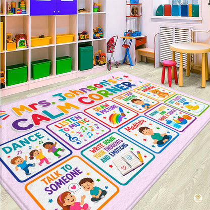 Personalized Calming Corner Rug for Classroom