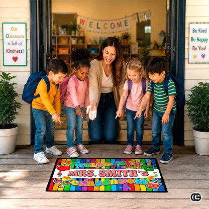 Personalized Welcome Doormat with Teacher Name and Address - Class-03
