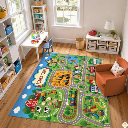 Custom Road Map Area Rug