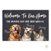 Personalized Dog Welcome Mat for Front Door and Entryway