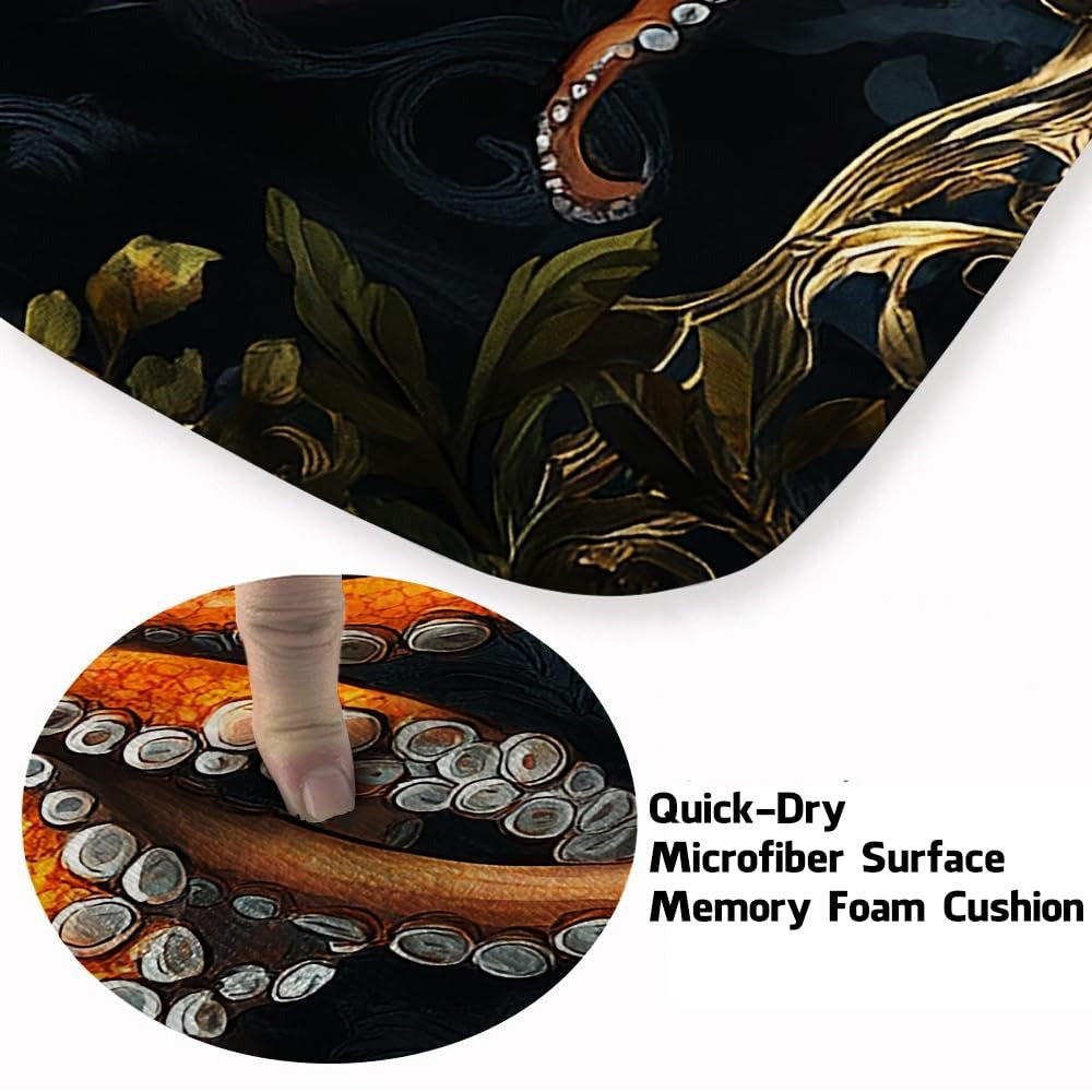 Custom Octopus Welcome Mat with Coastal and Beach Design